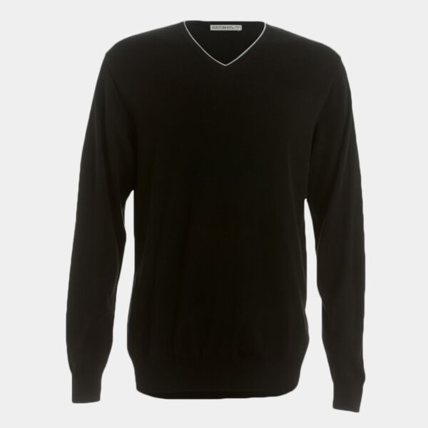 Kustom Kit Contrast Arundel V Neck Sweater Thumbnail
