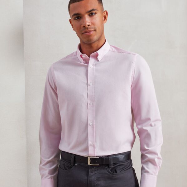 Premier Long Sleeve Striped Oxford Shirt Thumbnail