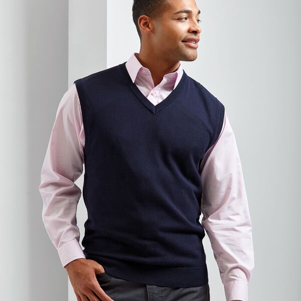 Premier Sleeveless Cotton Acrylic V Neck Sweater Thumbnail