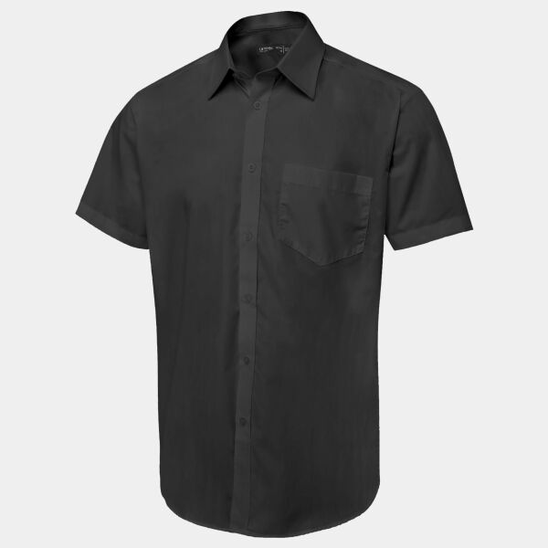 Mens Tailored Fit Short Sleeve Poplin Shirt Thumbnail